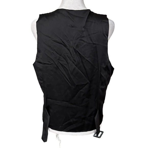 Vintage Nicole Miller Printed Vest Cowboy Rodeo Western Silk Black Size Large - Picture 6 of 11